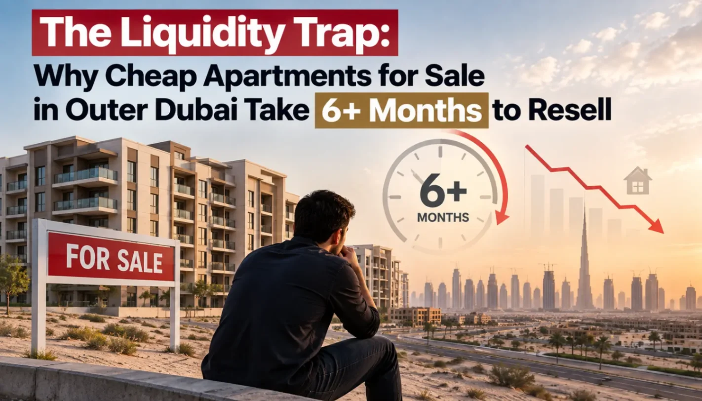 The Liquidity Trap: Why Cheap Apartments for Sale in Outer Dubai Take 6+ Months to Resell